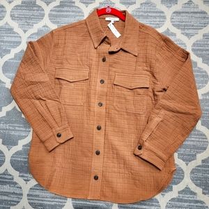 NEW Madewell Quilted Oversized Shirt-Jacket Faded Earth, Small
